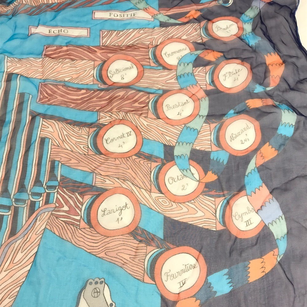 HERMES Point Dorgue Fermata Carre 140 Shawl Stole Large Scarf Muffler Silk Me... - Picture 5 of 9